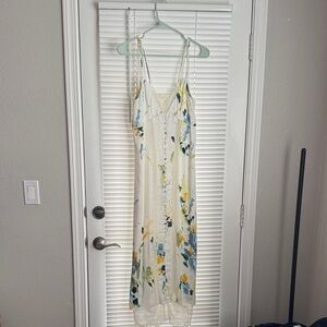 Anthropologie Cream Lace Detail Dress